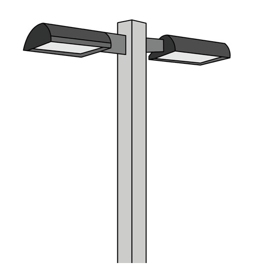 120277V 240W & 300W LED Double 30’ Square Pole Kit LED Spot