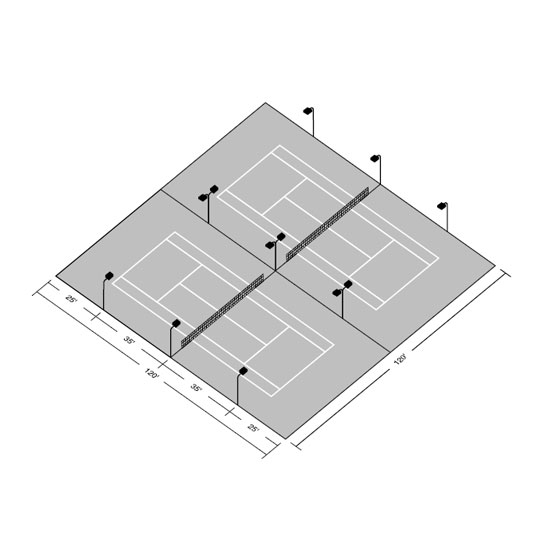 Tennis Court Lighting Kits, Packages & Photemetric Design Services