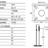 Round Straight Steel Light Poles 20′ x 4" x 11G