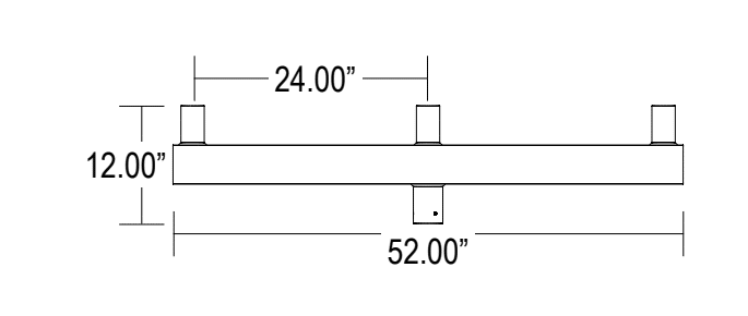 Square Straight Bull Horns 3 in-line