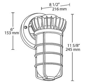 LED Vaporproof Wall Mount 5000K (Cool) 13 Watts