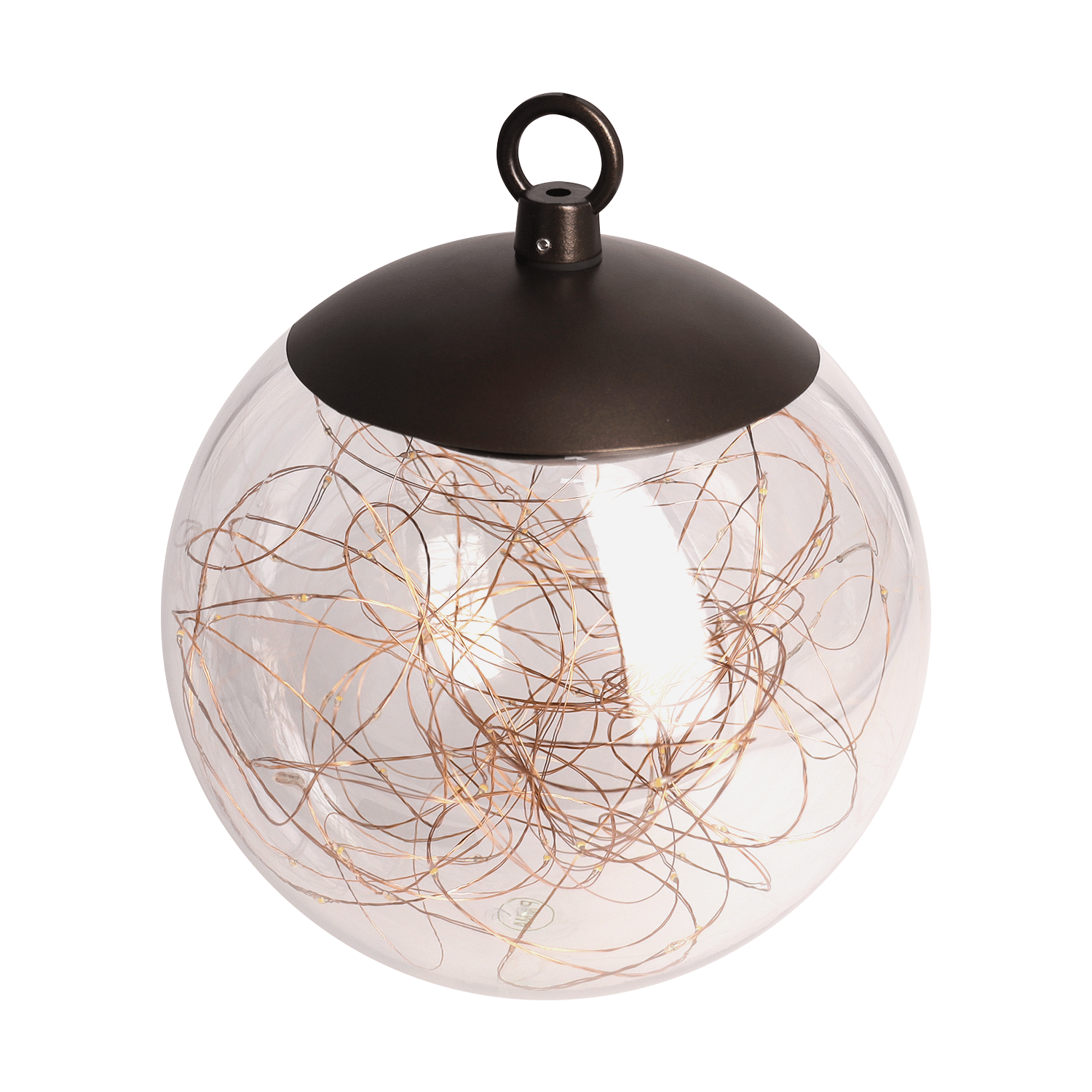 Clear Ball Pendant Light with Fairy Lights