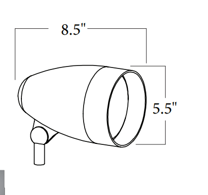PAR38 Bullet Fixture (No Lamp)