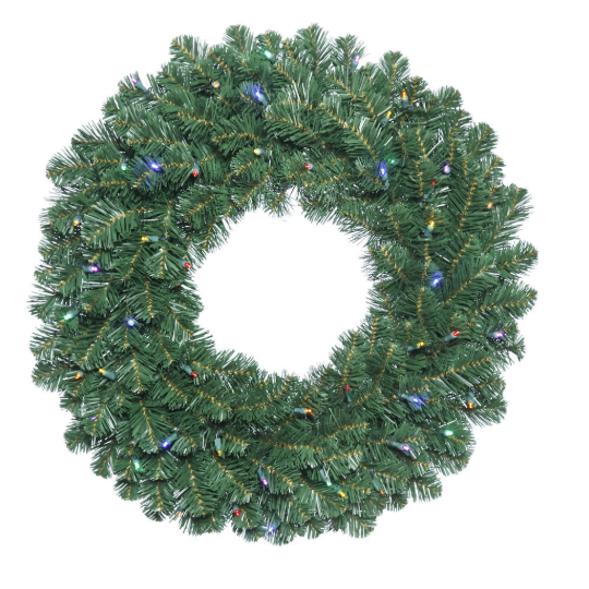 Oregon Fir Wreath (Pre-Lit) Multi-Colored 72"