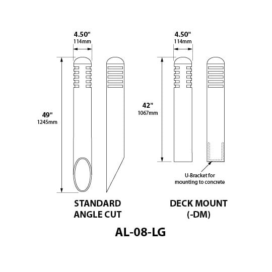 Round Aluminum Bollard 3"