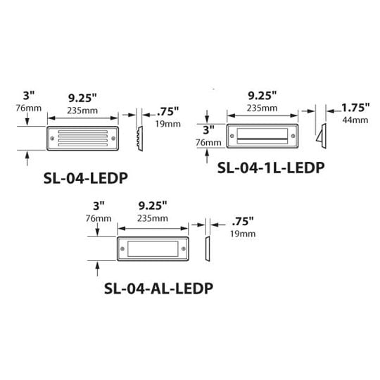 LED Narrow Residential Step Light Acrylic Lens