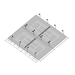 LED Double Tennis Court Tournament Kit