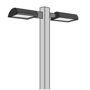 LED Double 20′ Square Pole Kit 140 Watts