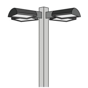 LED Quad 20′ Round Pole Kit 180 Watts