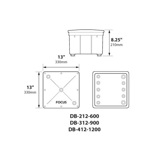 Square Direct Burial Transformer 600 Watt (One Core Split)