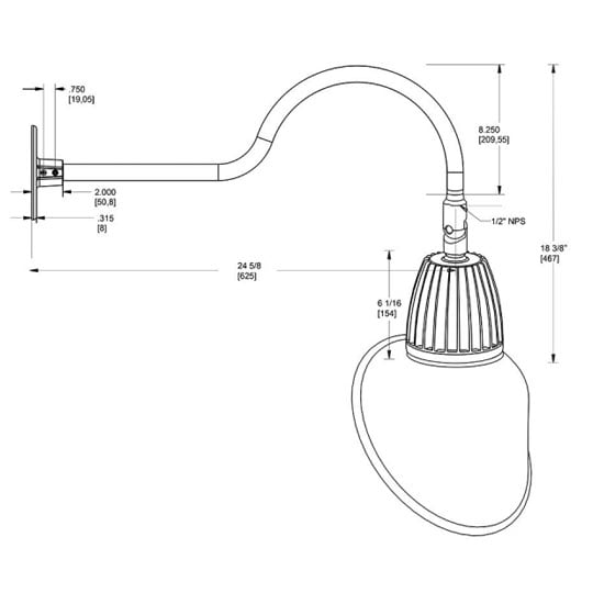26 Watt LED Gooseneck Arm Style 1 4000K (Neutral) 11"