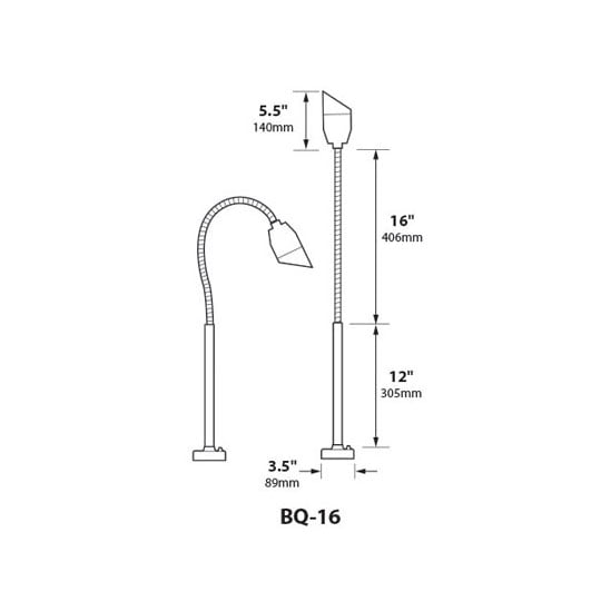 BQ02 Angled Bullet BBQ Light 12V Flex Deck Mount