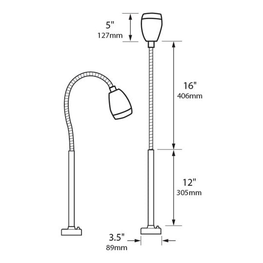 BQ01 Threaded Egg Flex Deck Mount 12Volt