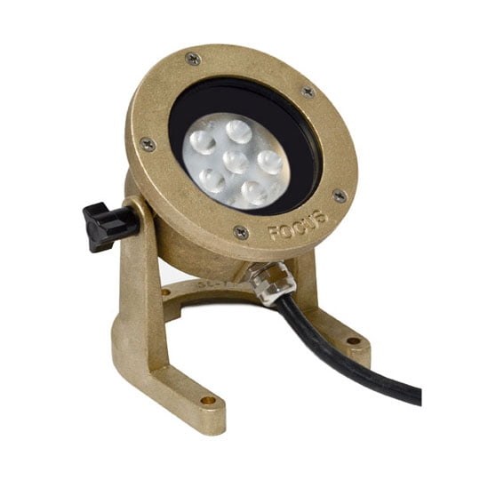 12V Cast Brass Underwater Light LED (15 Watt) With Aiming Bracket