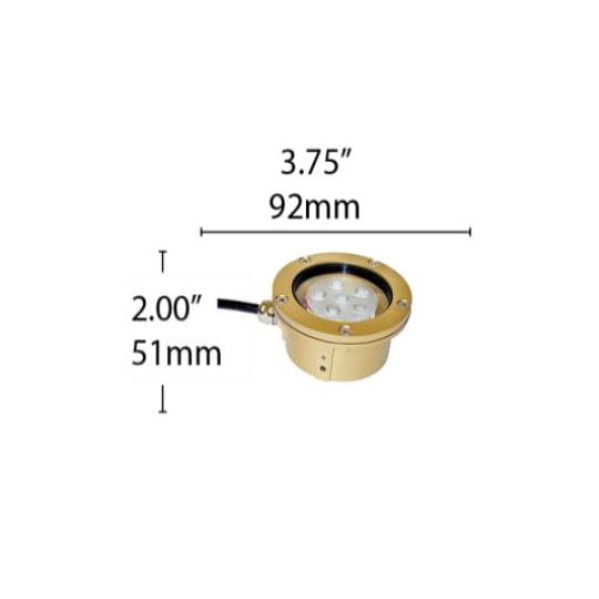 LED 7W Cast Brass Underwater Light 12V (No Bracket)