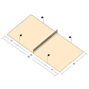 LED Standard Volleyball Court Package Direct Burial