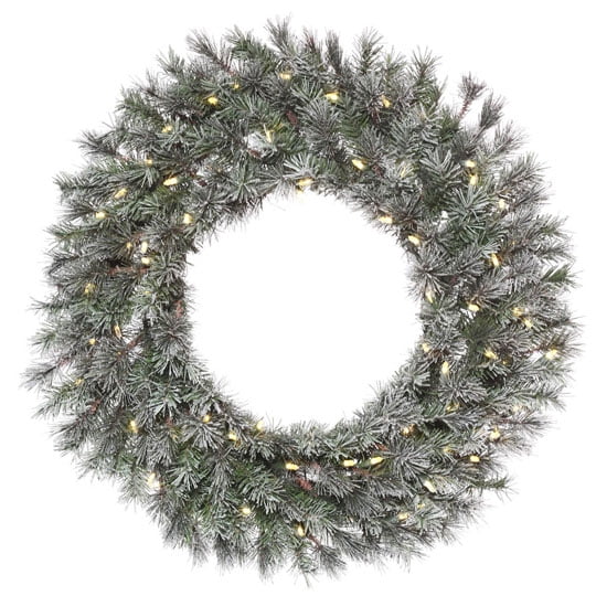 Frosted Lacey Wreath (Pre-Lit) 30"