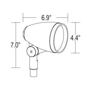 R30 Landscape Bullet Light Up Shield Medium Stake (18"x1") 100 Watt Mercury Vapor None