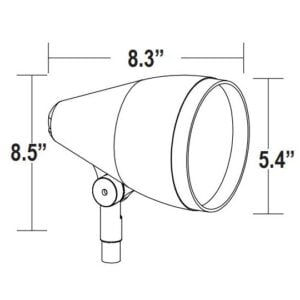 R40 Landscape Bullet Light Up Shield Medium Stake (18"x1") 175 Watt Mercury Vapor 100 Watt Multi-Tap Steel