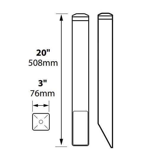 Commercial Grade Mounting Post 120 Volts with Brass Cap