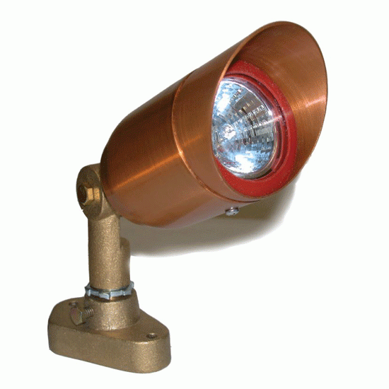 Low Voltage MR16 Copper Bullet Blue Lens