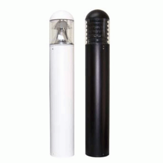 Round Top Metal Halide Bollard Round Top with Louvers 42" 50 Watts 120-277 Volts