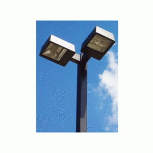 20' Square Straight Pole Double Fixture Light Package (90 Degree) 400W MH Type III