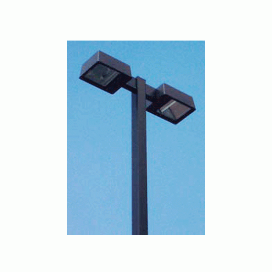 15' Square Straight Pole Double Fixture Light Package 175W MH Parking/Roadway