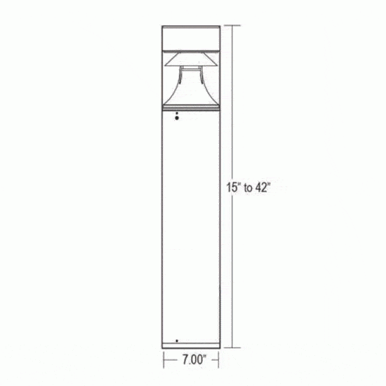 Flat Top Metal Halide Bollard Round Top With Cone Reflector 30" 100W PS MH MH50MED