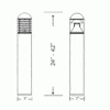 Round Top Metal Halide Bollard Round Top with Louvers 24" 70 Watts 120-277 Volts