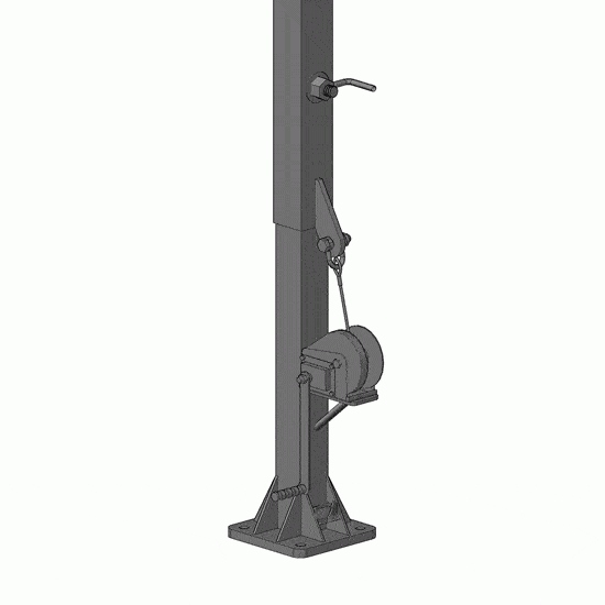 Hinged Straight Square Steel Light Poles 15′ x 4" x 11/11