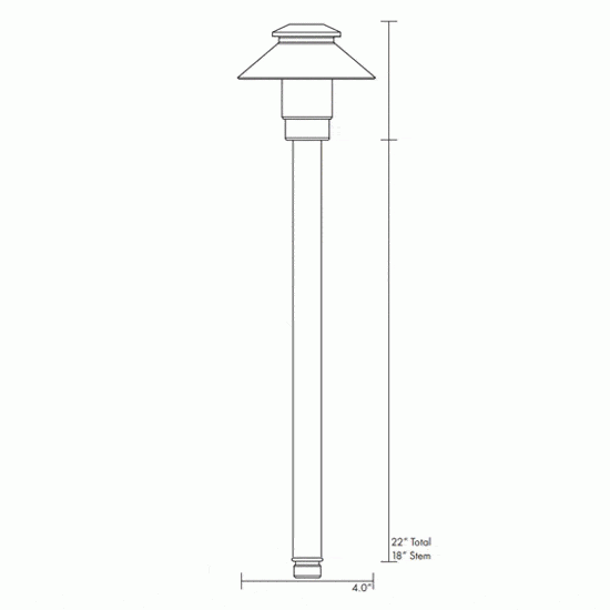 Zion 4" Path Light w/Fixed Stem