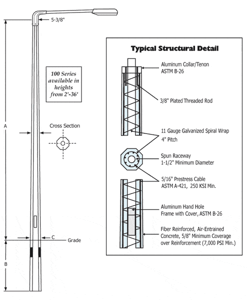Basketball court shop light pole