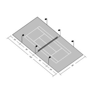 LED Single Tennis Court Recreational Kit