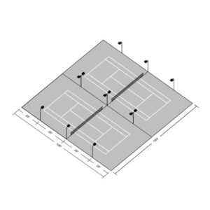 LED Double Tennis Court Recreational Kit