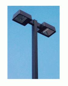 25' Square Straight Pole Double Fixture Light Package