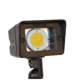 12V LED Small Rectangle Flood Light in Brass Acid Rust