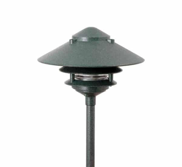 12V 18W 6″ Pagoda Hat Path Light – Bronze Texture