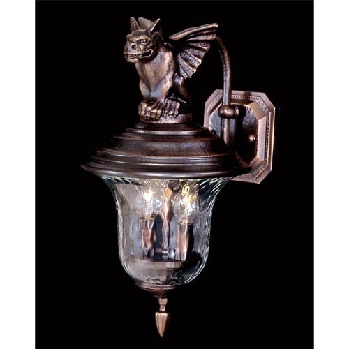 Carcassonne Outdoor Small Wall-Mounted Gargoyle Lantern – Iron