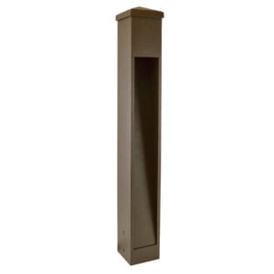 7W LED MR16 36° FL, 4″ SQ X 36″. LG. ALUM BOLLARD DECK MOUNT, BRONZE TEX