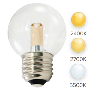 G50 LED Bulbs (25-Pack) Transparent, E26 Base