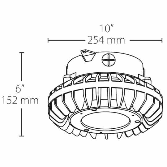 Ceiling Mount LED Hazardous Fixture 26 Watts