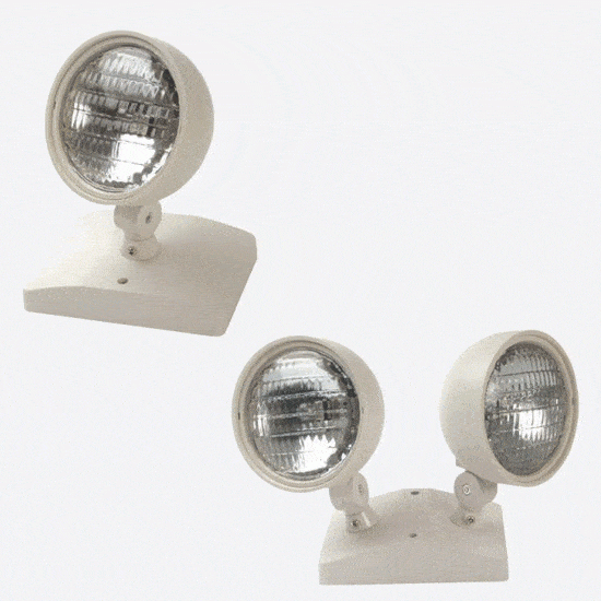 Round Remote Head Emergency Lights Dual Head 12 Watts