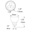 12v, 3w MR11 for GU4 Bi-Pin Sockets