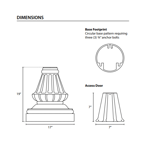 12′ 4″ Pole with AGA1A Acrylic Acorn Globe