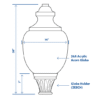 10′ 4″ Pole with 26A Acrylic Acorn Globe