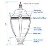 15’4″ Pole with AGB2A Acrylic Acorn Globe