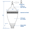 12′ 4″ Pole with AGA1 Acrylic Acorn Globe