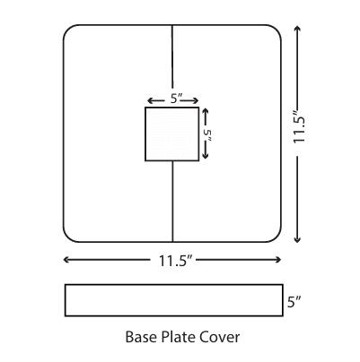 Square Pole Base Covers 5″ Pole