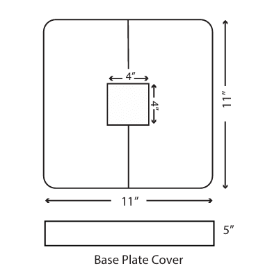 Square Pole Base Covers 4" Pole